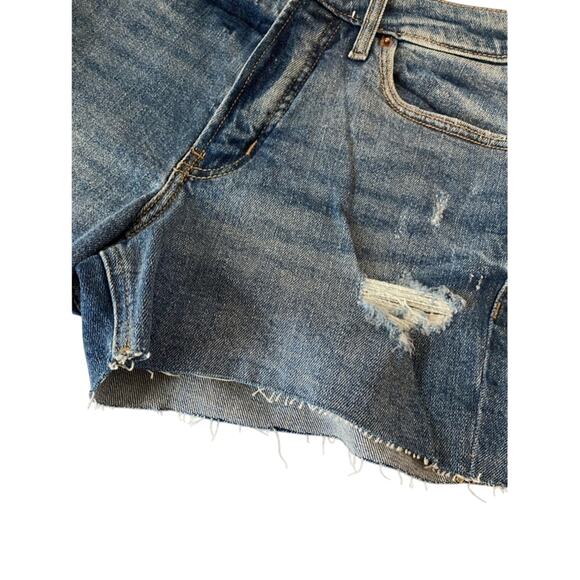 OLD Navy Women's 4 High-Rise O.G. Straight Secret-Smooth Pockets Ripped Cut Offs - Picture 2 of 8